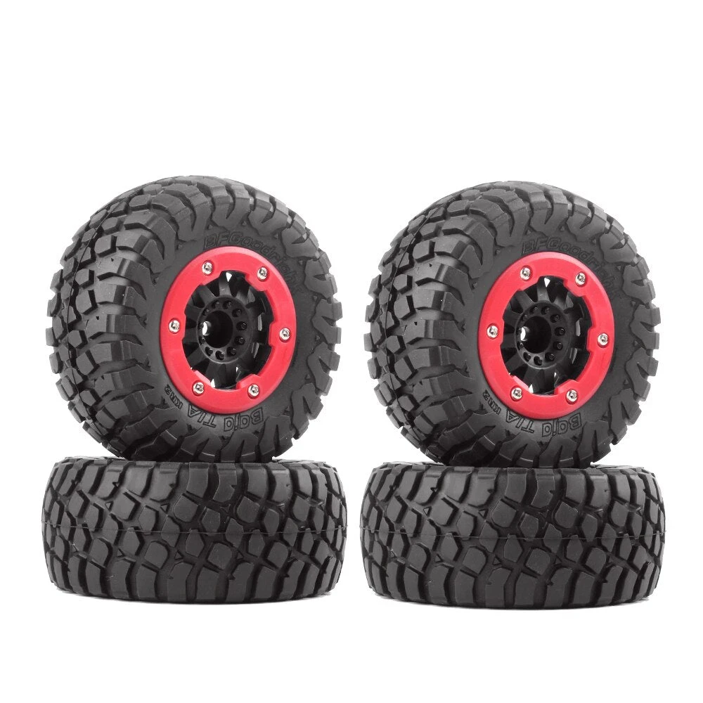 INJORA 4PCS RC Car Beadlock Rubber Tires Wheel Rim Set For 1/10 Short Course Truck Slash 4x4 VKAR 10SC HPI 3 INJORA 4PCS RC Car Beadlock Rubber Tires Wheel Rim Set For 1/10 Short Course Truck Slash 4x4 VKAR 10SC HPI - Image 3