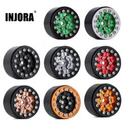 INJORA 4PCS 1.0" CNC Metal Beadlock Wheel Rim For 1/24 RC Crawler Car Axial SCX24 Enduro24 AX24 (W1022)