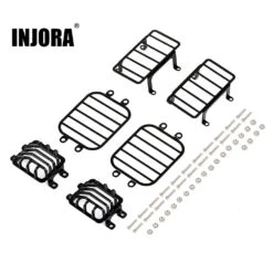 INJORA 6PCS Metal Front Rear Light Cover Protective Shell For 1:10 RC Crawler TRX4 G500 TRX6 G63 Upgrade Parts