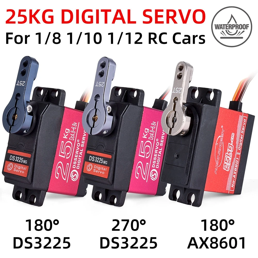 25KG Servo Waterproof RC Servo 1/10 RC Steering Servo Metal Gear High Torque Servo For 1/8 1/12 RC Cars Crawler Buggy Robots 1 25KG Servo Waterproof RC Servo 1/10 RC Steering Servo Metal Gear High Torque Servo For 1/8 1/12 RC Cars Crawler Buggy Robots