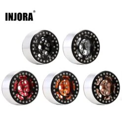 INJORA 4PCS CNC Aluminum 1.9" Beadlock Wheel Rim Hub For 1/10 RC Crawler Car Axial SCX10 90046 TRX4 Redcat Gen8