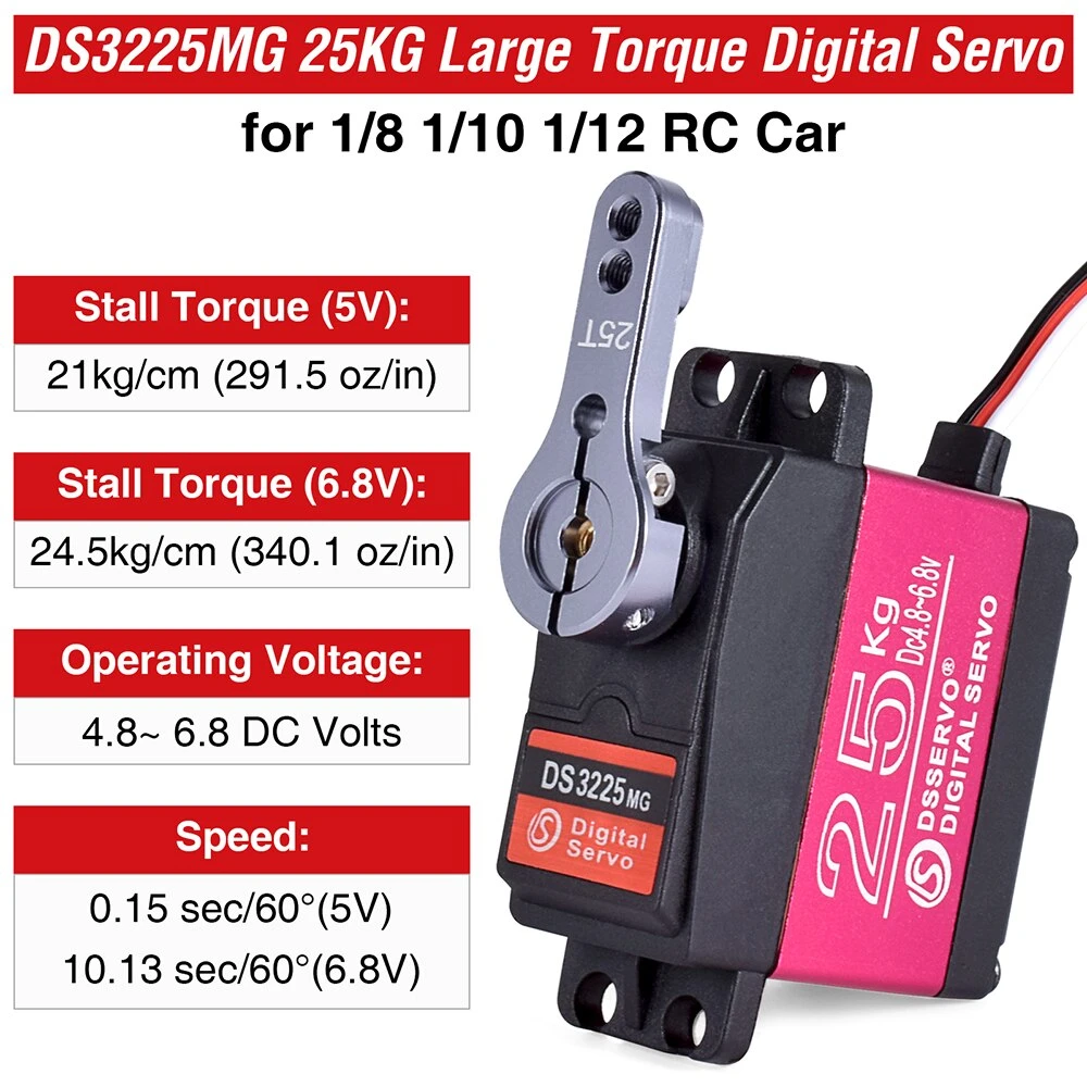 25KG Servo Waterproof RC Servo 1/10 RC Steering Servo Metal Gear High Torque Servo For 1/8 1/12 RC Cars Crawler Buggy Robots 7 25KG Servo Waterproof RC Servo 1/10 RC Steering Servo Metal Gear High Torque Servo For 1/8 1/12 RC Cars Crawler Buggy Robots - Image 7