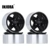 INJORA 4Pcs CNC Metal 1.9" Beadlock 5-Spokes Wheel Rim Hub For 1/10 RC Crawler TRX4 Axial SCX10 90046 Defender D90 D110