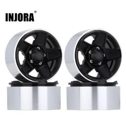 INJORA 4Pcs CNC Metal 1.9" Beadlock 5-Spokes Wheel Rim Hub For 1/10 RC Crawler TRX4 Axial SCX10 90046 Defender D90 D110