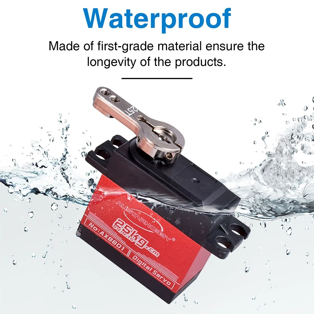 25KG Servo Waterproof RC Servo 1/10 RC Steering Servo Metal Gear High Torque Servo For 1/8 1/12 RC Cars Crawler Buggy Robots 6 25KG Servo Waterproof RC Servo 1/10 RC Steering Servo Metal Gear High Torque Servo For 1/8 1/12 RC Cars Crawler Buggy Robots - Image 6