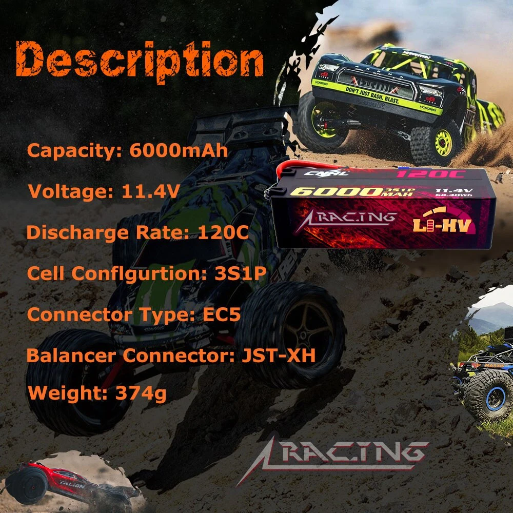 CNHL Lipo 3S 11.4V Battery 6000mAh 120C HV Hard Case With EC5 Plug For RC Car Boat Airplane Truck Tank Vehicle Truggy Buggy 7 CNHL Lipo 3S 11.4V Battery 6000mAh 120C HV Hard Case With EC5 Plug For RC Car Boat Airplane Truck Tank Vehicle Truggy Buggy - Image 7