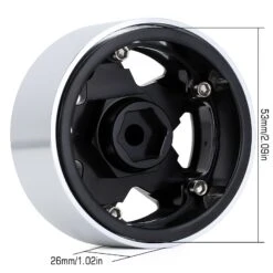 INJORA 4Pcs CNC Metal 1.9" Beadlock 5-Spokes Wheel Rim Hub For 1/10 RC Crawler TRX4 Axial SCX10 90046 Defender D90 D110 -Remote Control Car Shop S33930402831f48d0966459c2a2d8be39p