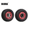 INJORA 4PCS RC Car Beadlock Rubber Tires Wheel Rim Set For 1/10 Short Course Truck Slash 4x4 VKAR 10SC HPI