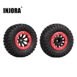 INJORA 4PCS RC Car Beadlock Rubber Tires Wheel Rim Set For 1/10 Short Course Truck Slash 4x4 VKAR 10SC HPI