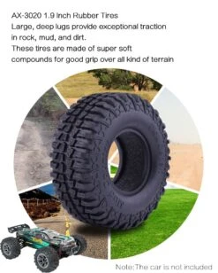 4PCS 1.9 Inch RC Car Wheels Tires Rubber Rocks Crawler Tyre For 1/10 Traxxas Redcat Axial SCX10 RC4WD D90 TF2 Tamiya -Remote Control Car Shop S35630f3b5c1b4a2f89317f066380d721f