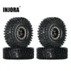 INJORA 1.0 Beadlock Brass Wheel Rims Tires Set 64*24mm For 1/18 1/24 RC Crawler Car Axial SCX24 FMS FCX24 Upgrade (W1005-T1011)