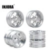 INJORA 2Pcs CNC Metal Front Rear Wheel Rim Hub For 1:14 RC Car Tamiya Tractor Truck