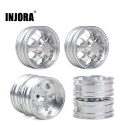 INJORA 2Pcs CNC Metal Front Rear Wheel Rim Hub For 1:14 RC Car Tamiya Tractor Truck