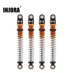 INJORA 51mm Aluminum Long Travel Threaded Double Barrel Shocks For 1/24 RC Crawler Axial AX24 SCX24 Upgrade