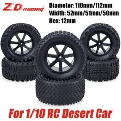 ZD Racing RC Desert Wheels And Tires 1/10 Scale 12mm Hex For Corally Kyosho Ultima Hobao ABSIMA HPI HIMOTO DREKKER RC Car Wheel