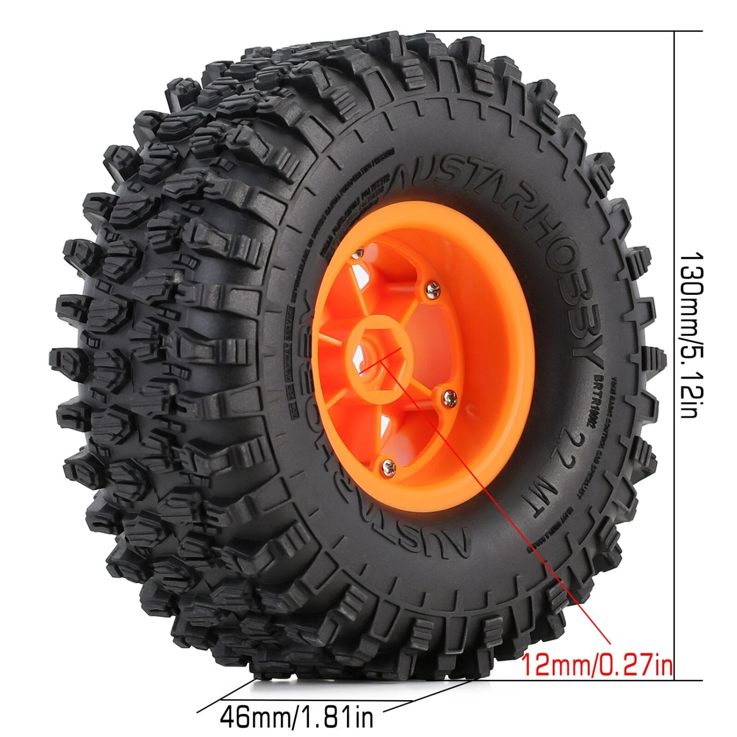 INJORA 2.2 Wheel Tires Set Beadlock Rims 130*46MM 4PCS For RC Rock Crawler Axial SCX10 RR10 Wraith KM5 5 INJORA 2.2 Wheel Tires Set Beadlock Rims 130*46MM 4PCS For RC Rock Crawler Axial SCX10 RR10 Wraith KM5 - Image 5