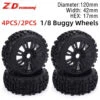 ZD Racing 1/8 Scale RC Buggy Vehicle Wheels And Tires Sets 17mm Hex For Redcat Team Losi VRX HPI Kyosho HSP Carson Parts 120mm