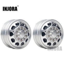 INJORA 2Pcs Metal Front Rear Wheel Rim Hub 10 Spoke For 1:14 Tamiya Tractor Truck RC Car Parts