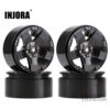 INJORA 4PCS Metal 2.2 Beadlock Wheel Rim 5 Spokes Hub For 1/10 RC Rock Crawler Axial SCX10 90046 RR10 Wraith TRX4
