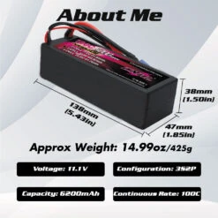 2PCS CNHL 3S 11.1V Lipo Battery 6200mAh 100C Hardcase With EC5 Plug For RC Car Boat Vehicles Truck Tank Truggy Buggy Hobby -Remote Control Car Shop S487283bbd40b4d989b3d7f61c07077faL