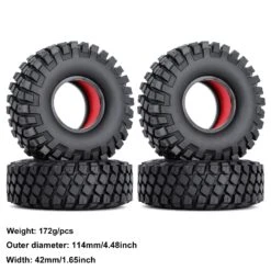 INJORA 4PCS 1.9" Rubber Wheel Tires With Dual Stage TPE Foam For RC Crawler Car Axial SCX10 90046 TRX4 D90 Redcat Gen8 -Remote Control Car Shop S48a77e8517ee4ac1be3dd0016333a974m