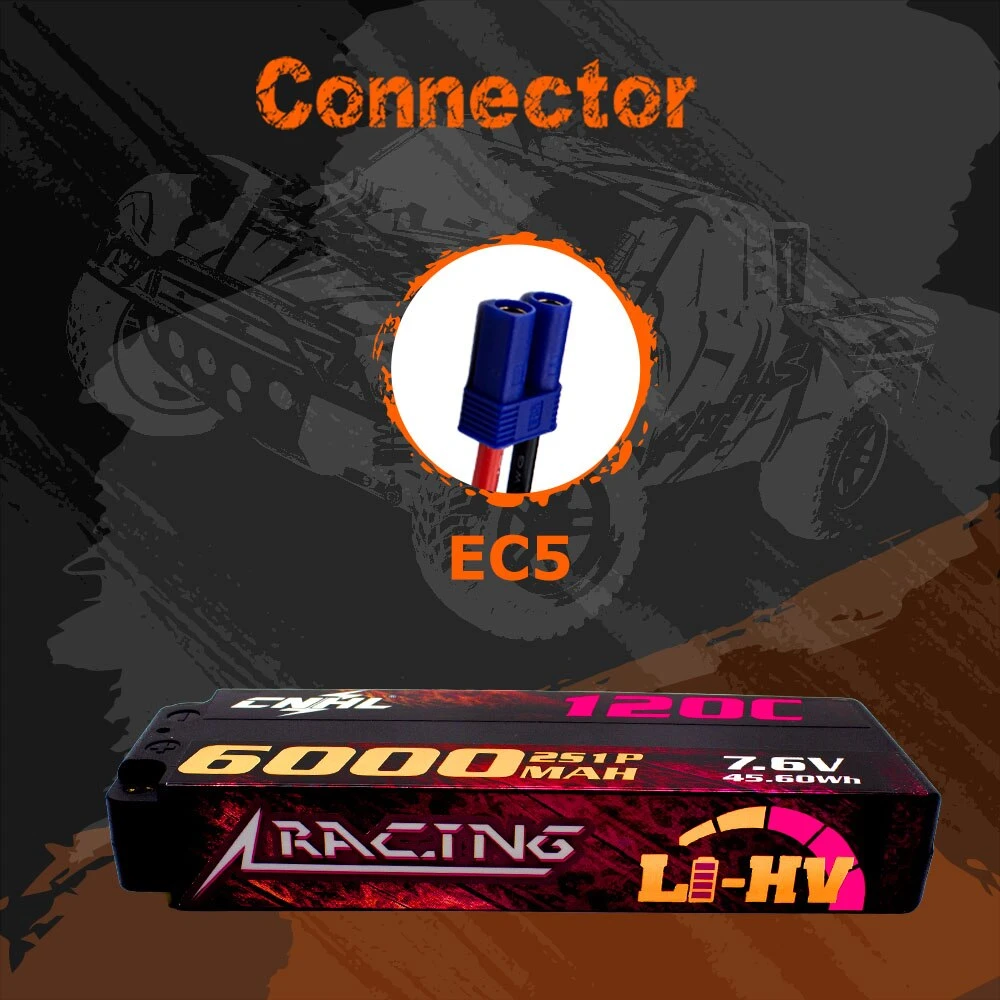 CNHL Lipo 2S 7.6V Battery 6000mAh 120C HV Hard Case With EC5 Plug For RC Car Boat Drone Airplane Truck Tank Vehicle Truggy 3 CNHL Lipo 2S 7.6V Battery 6000mAh 120C HV Hard Case With EC5 Plug For RC Car Boat Drone Airplane Truck Tank Vehicle Truggy - Image 3