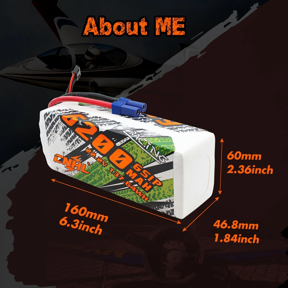CNHL Lipo 6S 22.2V Battery 6200mAh 90C With EC5 Plug For RC Cars Parts Boats Helicopter Airplane Truggy Buggy Vehicle Speedrun 4 CNHL Lipo 6S 22.2V Battery 6200mAh 90C With EC5 Plug For RC Cars Parts Boats Helicopter Airplane Truggy Buggy Vehicle Speedrun - Image 4