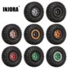 INJORA 1.0" Aluminum Beadlock Wheels & Soft Rubber Tires Set For 1/24 RC Crawler Car Axial SCX24 Gladiator AX24 (W1022-T1002)