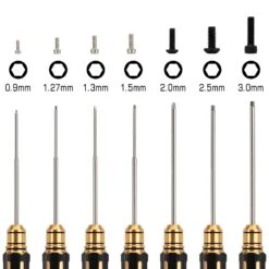 INJORA 0.9/1.27/1.3/1.5/2.0/2.5/3mm Hex RC Tool Kit HSS Steel Hexagon Screwdriver Set For RC Crawler Car Boat Helicopter Model -Remote Control Car Shop S58d2baba363644d0a3f4588d5dd64327o