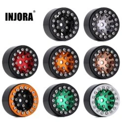 INJORA 4PCS CNC 1.0" Beadlock Wheel Rims For 1/24 RC Crawler Car Axial SCX24 AXI90081 AXI00001 AXI00002 FCX24 Enduro24 (W1049)