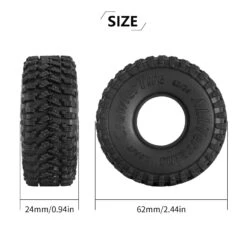 INJORA 62*24mm S4 All Terrain 1.0 Wheel Tires For 1/18 1/24 RC Crawler Car Axial SCX24 FCX24 Enduro24 AX24 (T2450) -Remote Control Car Shop S5a39af430acb4c5d82004f21f11e1710E