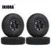 INJORA 4PCS 1.55 Beadlock Plastic Wheel Rim Tires For RC Crawler Car AX90069 Tamiya CC01 LC70 MST JIMNY 1/18 Aixal UTB18 Capra