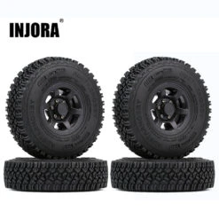 INJORA 4PCS 1.55 Beadlock Plastic Wheel Rim Tires For RC Crawler Car AX90069 Tamiya CC01 LC70 MST JIMNY 1/18 Aixal UTB18 Capra