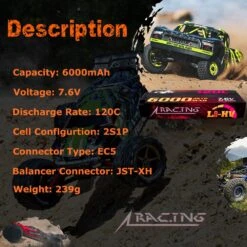 CNHL Lipo 2S 7.6V Battery 6000mAh 120C HV Hard Case With EC5 Plug For RC Car Boat Drone Airplane Truck Tank Vehicle Truggy 13 CNHL Lipo 2S 7.6V Battery 6000mAh 120C HV Hard Case With EC5 Plug For RC Car Boat Drone Airplane Truck Tank Vehicle Truggy -Remote Control Car Shop S6c74522d63ff4175b0ff102572ec5d63N