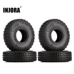 INJORA 1.0 Rock Crawler Comp Pins Multi Terrains Wheel Tires 65*19mm For 1/18 1/24 RC Car Axial SCX24 AX24 Rock Buggy (T2440)