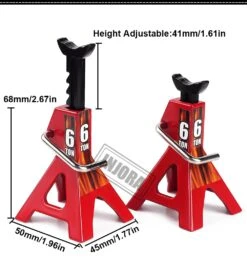 INJORA 2PCS 1:10 Scale Metal Height Adjustable Jack Stands Repair Tool For 1/10 RC Crawler TRX4 Axial SCX10 II Gen8 MST CFX -Remote Control Car Shop S6e4c13d0c9014e2c8a308ffedcf62c22t