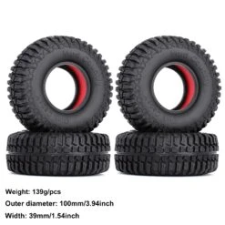 INJORA 4PCS 1.9" Rubber Wheel Tires With Dual Stage TPE Foam For RC Crawler Car Axial SCX10 90046 TRX4 D90 Redcat Gen8 -Remote Control Car Shop S6e93e4e5cb954e54a5be6ebd6992567cn