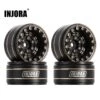 INJORA 47g Black Coating Brass 1.0" Beadlock Wheel Rims Negative Offset 3.15mm For 1/24 RC Crawler Car Axial SCX24 TRX4M (W1005)