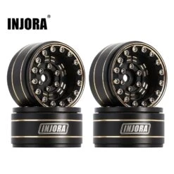 INJORA 47g Black Coating Brass 1.0" Beadlock Wheel Rims Negative Offset 3.15mm For 1/24 RC Crawler Car Axial SCX24 TRX4M (W1005)