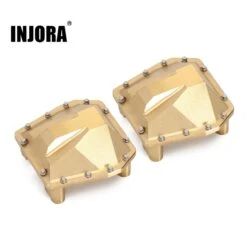INJORA 2PCS Brass Axle Diff Cover Upgrade Parts For 1/6 RC Crawler Axial SCX6 Jeep JLU Wrangler Trail Honcho 4WD RTR