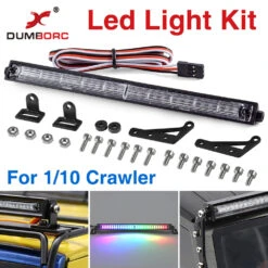 DUMBORC RC Car Lights Bar 1/10 Scale RC Led Light Kit Colorful Flashing Roof Lamp For Jeep Wrangler 1/10 RC Crawler Accessories
