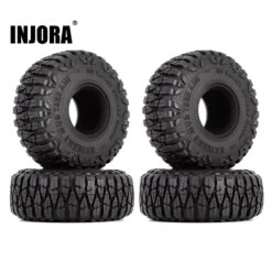 INJORA 4PCS 114*41mm 1.9" Mud Grappler Rubber Wheel Tires For 1:10 RC Crawler Car TRX4 Axial SCX10 II 90046 Redcat Gen8