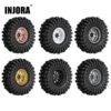INJORA -3.78mm Offset 1.0 Beadlock Wheel Rims Tires Set For 1/18 1/24 RC Crawler Car Axial SCX24 FMS FCX24 TRX4M (W1004-T1014)