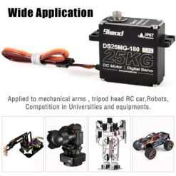 9imod DS25MG 25kg Waterpoof Servo 180°/270° Full Aluminum Case Metal Gear High Torque For 1/8 1/10 1/12 RC Car/Robot/Boat DIY -Remote Control Car Shop S8b6c2e0bf9274c0990114a697af4e4171