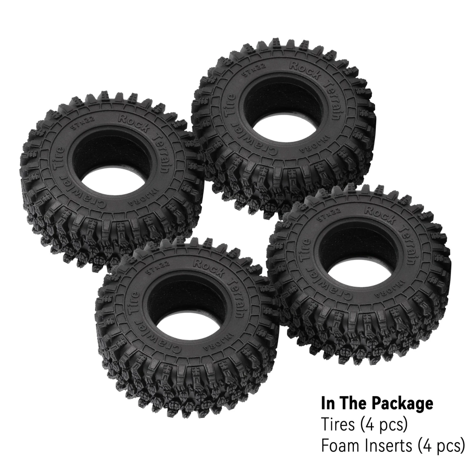 INJORA 57*22mm Super Soft Sticky 1.0 Wheel Tires For 1/18 1/24 RC Crawler Car TRX4M Axial SCX24 AX24 Upgrade (T1016) 2 INJORA 57*22mm Super Soft Sticky 1.0 Wheel Tires For 1/18 1/24 RC Crawler Car TRX4M Axial SCX24 AX24 Upgrade (T1016) - Image 2