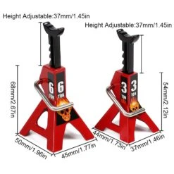 INJORA 2PCS Metal Height Adjustable 3T 6T Jack Repair Stand For 1/10 RC Crawler Car TRX4 TRX6 Axial SCX10 90046 -Remote Control Car Shop S94f4356f90e1477dab08b342fb95eb3cy