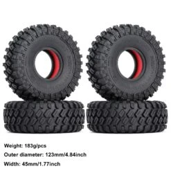 INJORA 4PCS 1.9" Rubber Wheel Tires With Dual Stage TPE Foam For RC Crawler Car Axial SCX10 90046 TRX4 D90 Redcat Gen8 -Remote Control Car Shop S9683a80f2fee457bae602690029e6692J