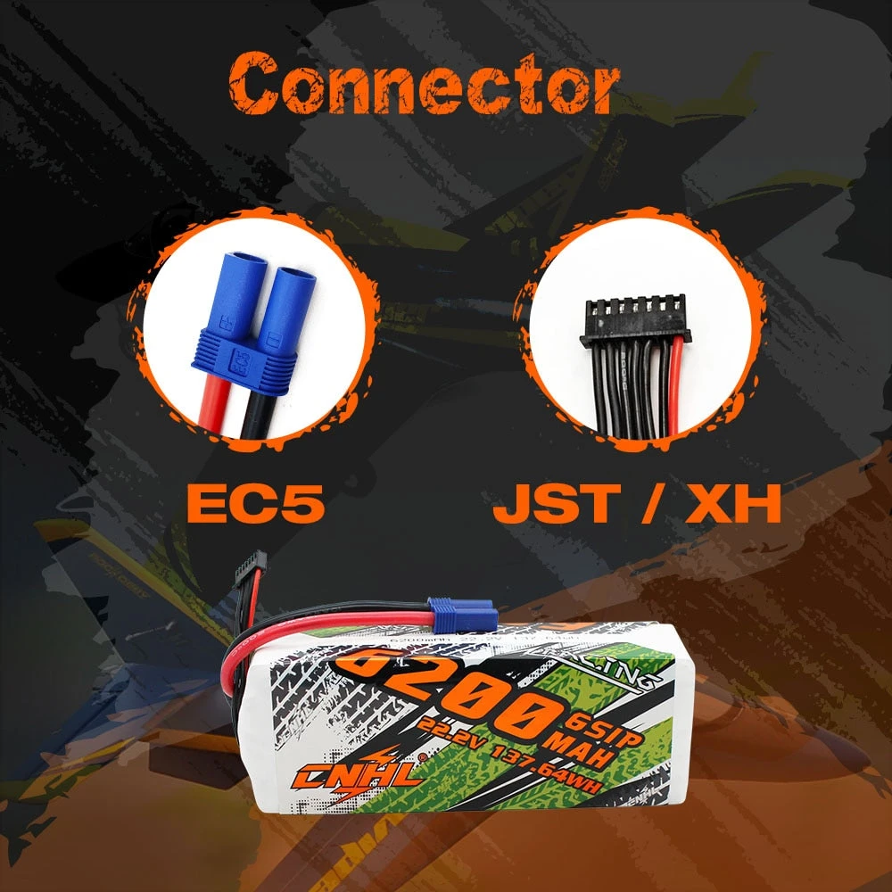 CNHL Lipo 6S 22.2V Battery 6200mAh 90C With EC5 Plug For RC Cars Parts Boats Helicopter Airplane Truggy Buggy Vehicle Speedrun 7 CNHL Lipo 6S 22.2V Battery 6200mAh 90C With EC5 Plug For RC Cars Parts Boats Helicopter Airplane Truggy Buggy Vehicle Speedrun - Image 7