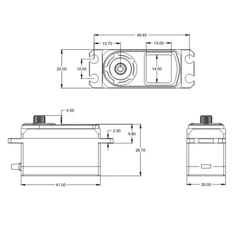 SRT BH8015 HV BL Servo 10KG - 0.065 Sec At 6v - Metal Case 2 SRT BH8015 HV BL Servo 10KG - 0.065 Sec At 6v - Metal Case - Image 2