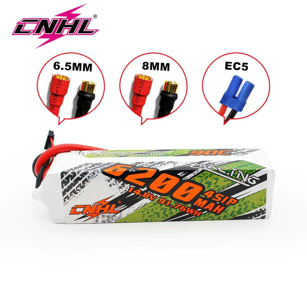 CNHL 4S Lipo Battery 14.8V 6200mAh 90C With EC5 Bullet For RC Car Boat Vehicles Helicopter Airplane Truck Truggy Buggy 1 CNHL 4S Lipo Battery 14.8V 6200mAh 90C With EC5 Bullet For RC Car Boat Vehicles Helicopter Airplane Truck Truggy Buggy